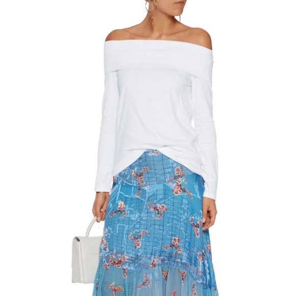 Tibi Tops - TIBI White Cotton Off The Shoulders Top SZ…